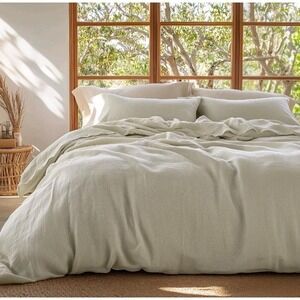 Bedsure 100% Muslin Cotton Duvet Cover King Size - Ultra-Soft, Breathable